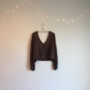 Brown Boho Top